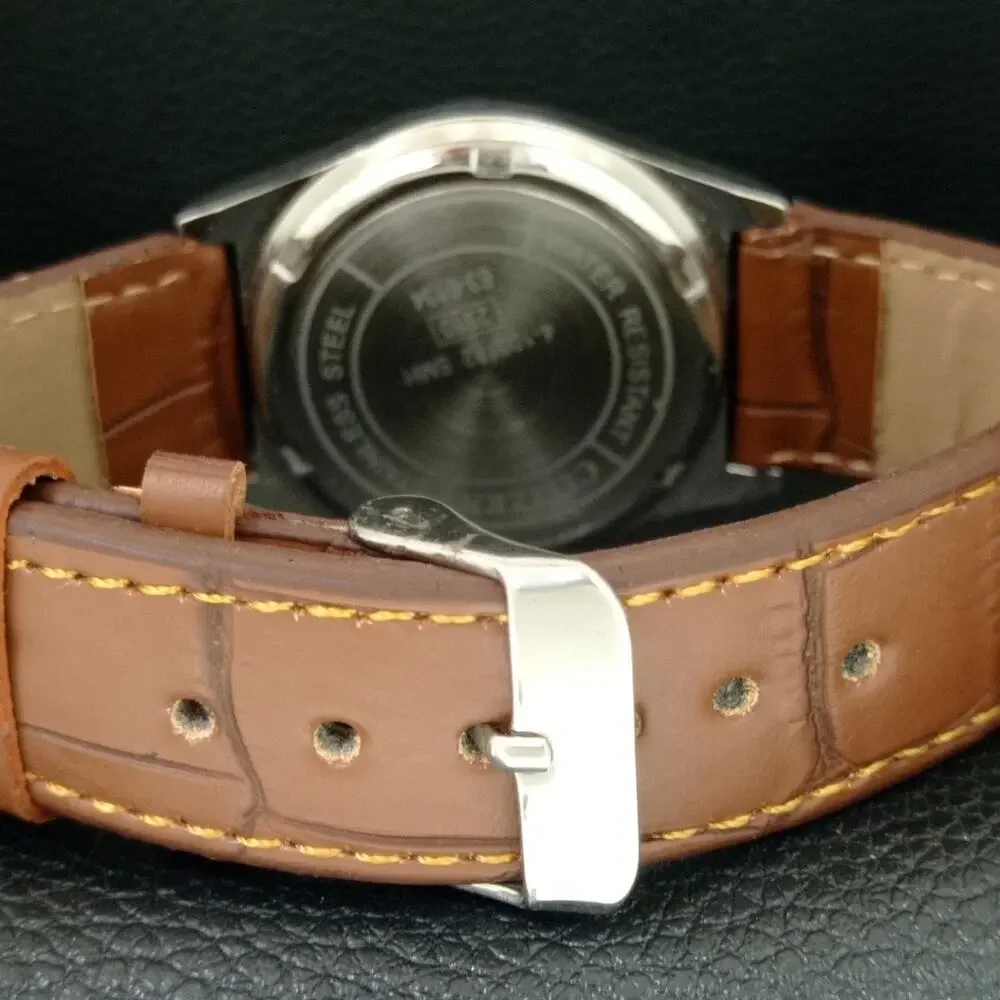Vintage 1988 Citizen Manual Wound Mens Silver Watch & Silver Accents